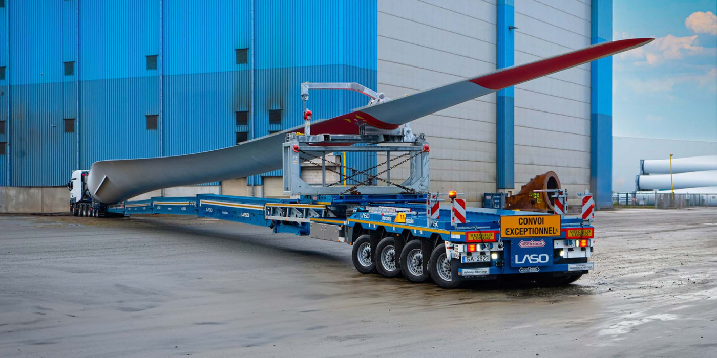 Nooteboom introduces the new Super Wing Carrier XL, the ultimate solution for transporting increasingly longer wind turbine rotor blades
